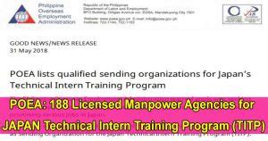 poea accredited agency for japan|180+ POEA Recruitment Agencies for Japan, Apply to these .